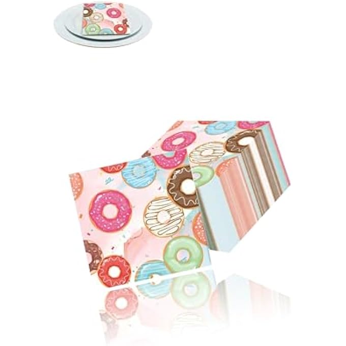 DONUT TIME PARTY NAPKINS, 40 PCS DISPOSABLE PAPER NAPKINS, 6.7 INCH, BIRTHDAY & WEDDING DECOR, THEME PARTY SUPPLIES - Image 1